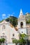 Taormina, Sicily, Italy - Apr 8th 2019: Vertical picture of San Giuseppe Church on Piazza IX Aprile square in the old town.