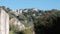 taormina sicily italy looking up at mountain cliff with homes buildings 506 v