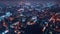 Taoyuan City Skyline Aerial View - Asia modern business city, cityscape night view birds eye view use the drone at night.