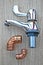 Tap and copper pipe fittings.