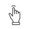 Tap Gesture of Computer Mouse. Pointer Finger Black Line Icon. Cursor Hand Linear Pictogram. Touch Click Press Double
