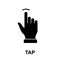 Tap Gesture, Hand Cursor of Computer Mouse Black Silhouette Icon. Click Double Press Touch Swipe Point on Cyberspace