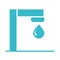 Tap and water drop nature liquid blue silhouette style icon