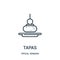 tapas icon vector from tipical spanish collection. Thin line tapas outline icon vector illustration. Linear symbol for use on web