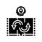 tape duplication glyph icon vector illustration