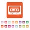 The tape icon. Cassette symbol. Flat