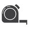 Tape measure glyph icon, build and repair