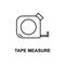 tape measure icon. Element of measuring instruments icon with name for mobile concept and web apps. Thin line tape measure icon ca