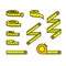 Tape measure icons - set of measuring tapes and ruler reels, centimeter