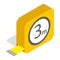Tape measure roulette icon, isometric 3d style