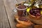 Tapenade, olives and olive oil