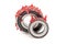 Tapered roller bearings with red lithium grease (Machinery Lubrication).