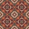 Tapestry tribal ethnic seamless pattern. Vector textured grunge background. Ornamental repeat embroidered backdrop. Geometric