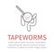 Tapeworms. Intestinal parasite. Vector sign