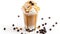 Tapioca boba balls coffee frappe, asian cold coffee drink with tapioca balls whipped. Generative Ai