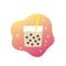 Tapioca drink, bubble tea vector icon