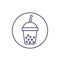 Tapioca drink line icon on white