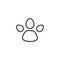 Tapir animal footprint line icon