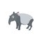 Tapir icon in cartoon style