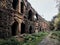 Tarakaniv fortress/ Ukraine-Sep 27 2019: Tarakaniv fortress in autumn. Historical landmark with ruins of old brick fort bastille.