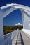 Taranaki or Mount Egmont seen through Rewa Rewa bridge  New Plymouth, New Zealand