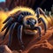 Tarantula close-up in the desert. 3d illustration AI generated