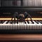 A tarantula crawling across a digital piano and composing a spooky melody1