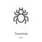 tarantula icon vector from pets collection. Thin line tarantula outline icon vector illustration. Linear symbol for use on web and