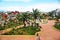 Tarapoto, Peru -:Plaza de Armas with monument and bust of General San Martin and very nice park with flowers