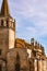 Tarascon cathedral, right side to view series of bell towerss