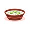 Tarator cold soup in a bowl, Bulgarian cuisine national food dish vector Illustration on a white background