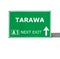 TARAWA road sign isolated on white