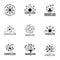 Taraxacum icons set, simple style