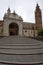 Tarazona cathedral from the bottom of the stairs