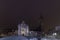 Tarazona cathedral illuminated at night