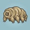 Tardigrade water bear pop art raster illustration