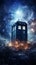 TARDIS, from Doctor Who, time-space machine, blue police phone call box, time vortex, Generative AI