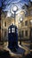 TARDIS, from Doctor Who, time-space machine, blue police phone call box, time vortex, Generative AI