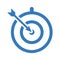 Target, aim, aspire, goal, plan, success icon. Blue vector design