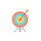 Target, Archery, Arrow, Board  Flat Color Icon. Vector icon banner Template