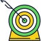 Target with arrow accuracy shot icon flat vector