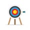 Target, arrow and bullseye symbol