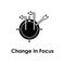 target, arrow, change in focus icon. Element of business icon for mobile concept and web apps. Detailed target, arrow, change in