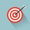 Target with an arrow flat icon concept market goal vector picture image. Concept target market, audience, group