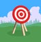 Target with arrow, goal achieve concept. Vector illustration