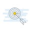 Target with arrow icon - goal achieve concept, line aim