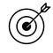 Target with arrow vector line icon