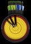 Target with Arrows isolated on black - Archery Sport