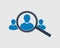 Target audience icon with magnifying glass.