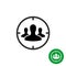 Target audience icon. People heads with aim target symbol.